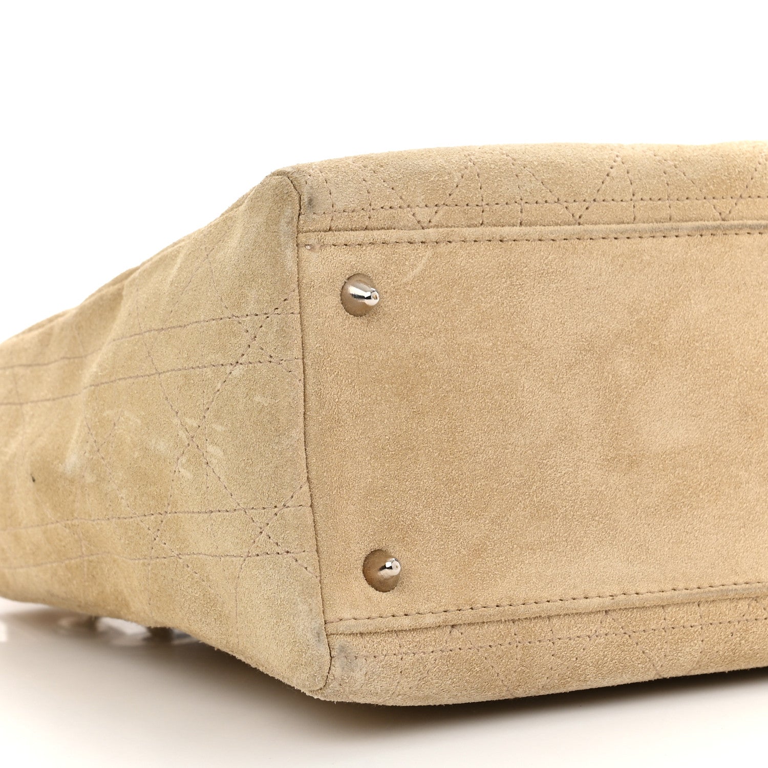 Christian Dior Suede Cannage Medium Lady Dior Beige 9 of 12