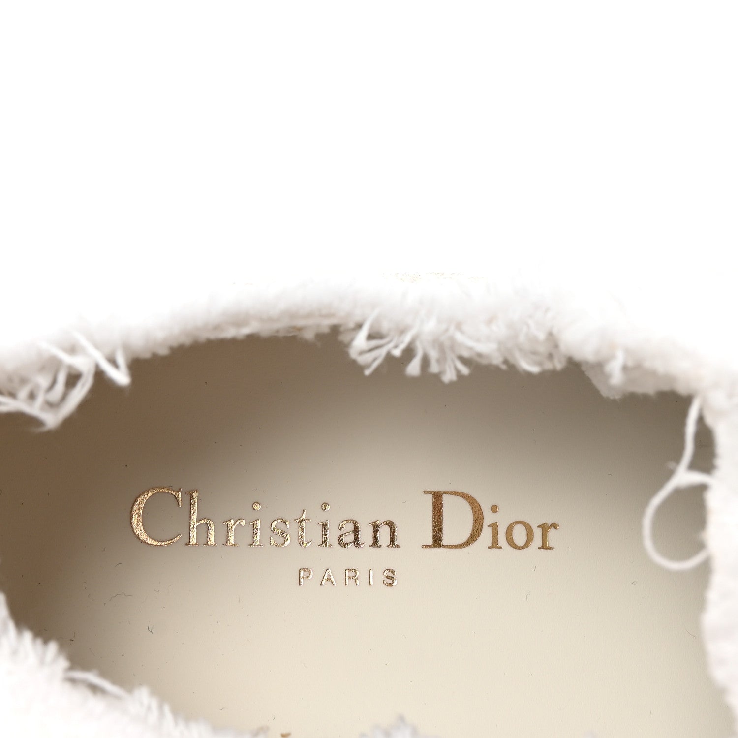 Christian Dior Frayed Canvas Embroidered Logo Walk'N'Dior Low Top Platform Sneakers 38 White 8 of 10