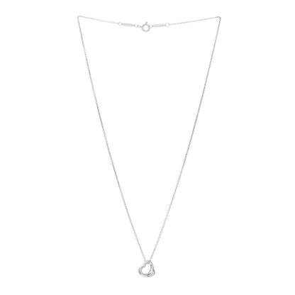 Tiffany Sterling Silver 11mm Elsa Peretti Open Heart Pendant Necklace 3 of 4
