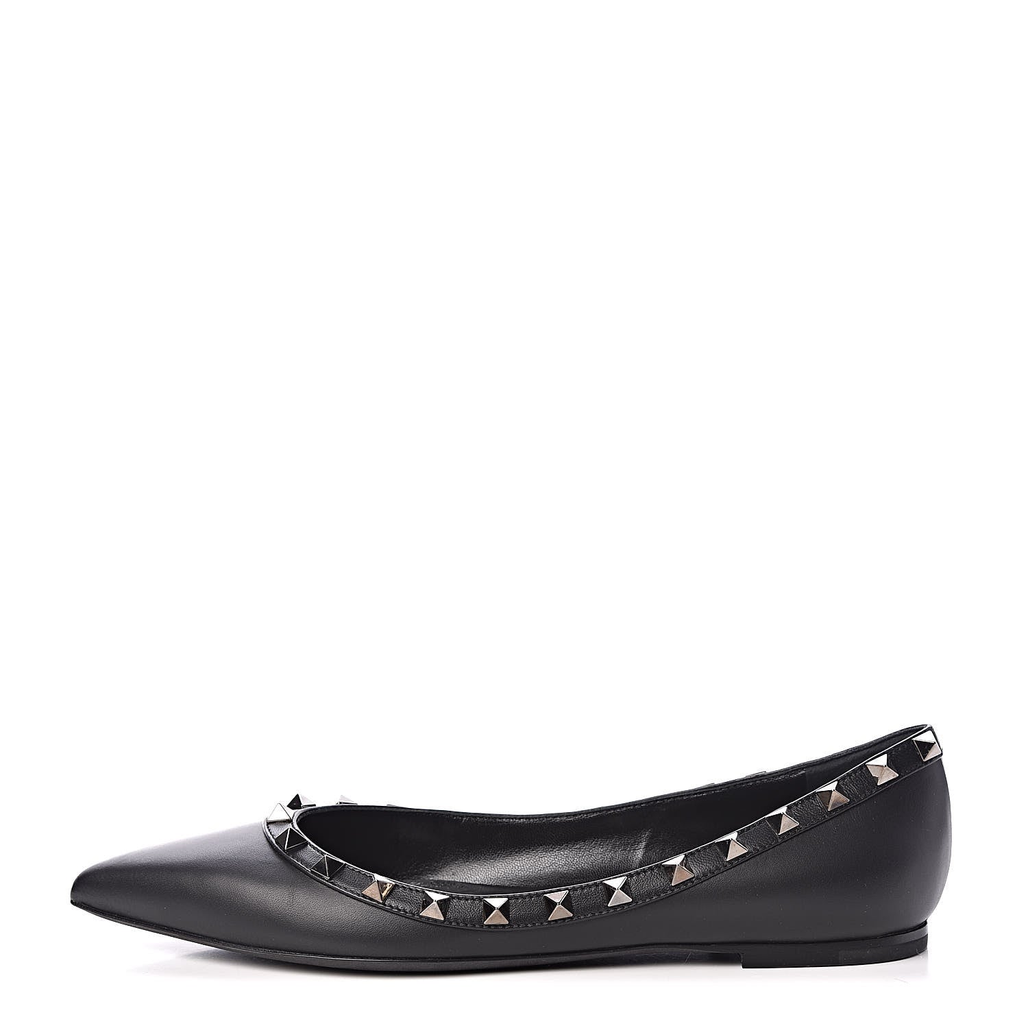 Valentino Garavani Nappa Rockstud Ballerina Flats 38 Black 1 of 9