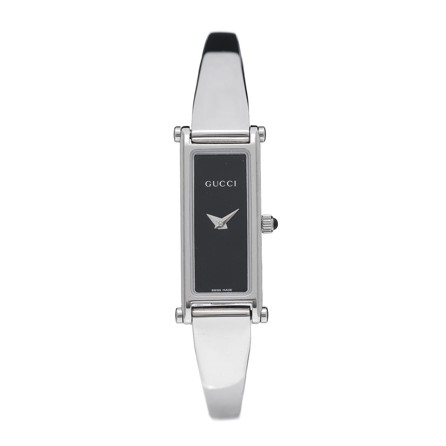 Gucci Stainless Steel 12mm 1500L Horsebit Quartz Watch Black 1 of 6