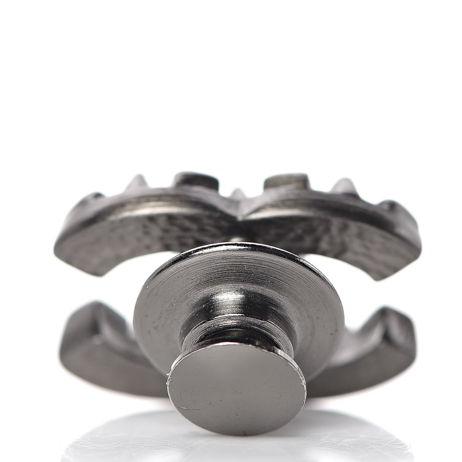 Chanel CC Spike Pin Brooch Dark Grey 3 of 4