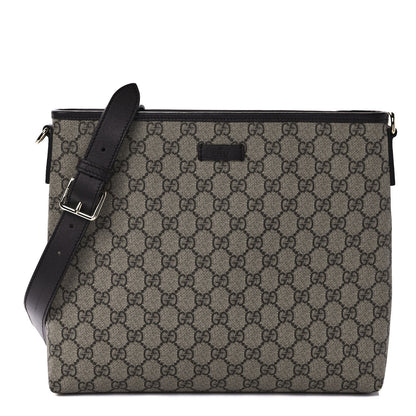 Gucci GG Plus Monogram Medium Flat Messenger Bag Dark Brown 1 of 11
