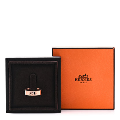 Hermes 18K Rose Gold Diamond PM H D'Ancre Ring 57 8 5 of 5