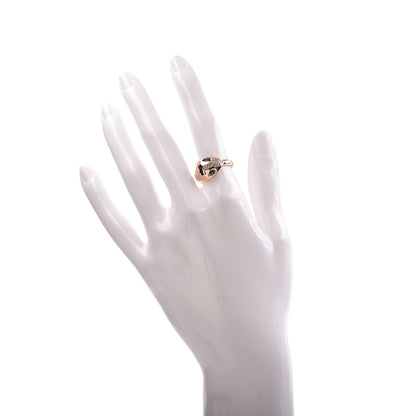 Bulgari 18K Rose Gold Diamond Malachite Serpenti Ring 53 6.5 16 of 21