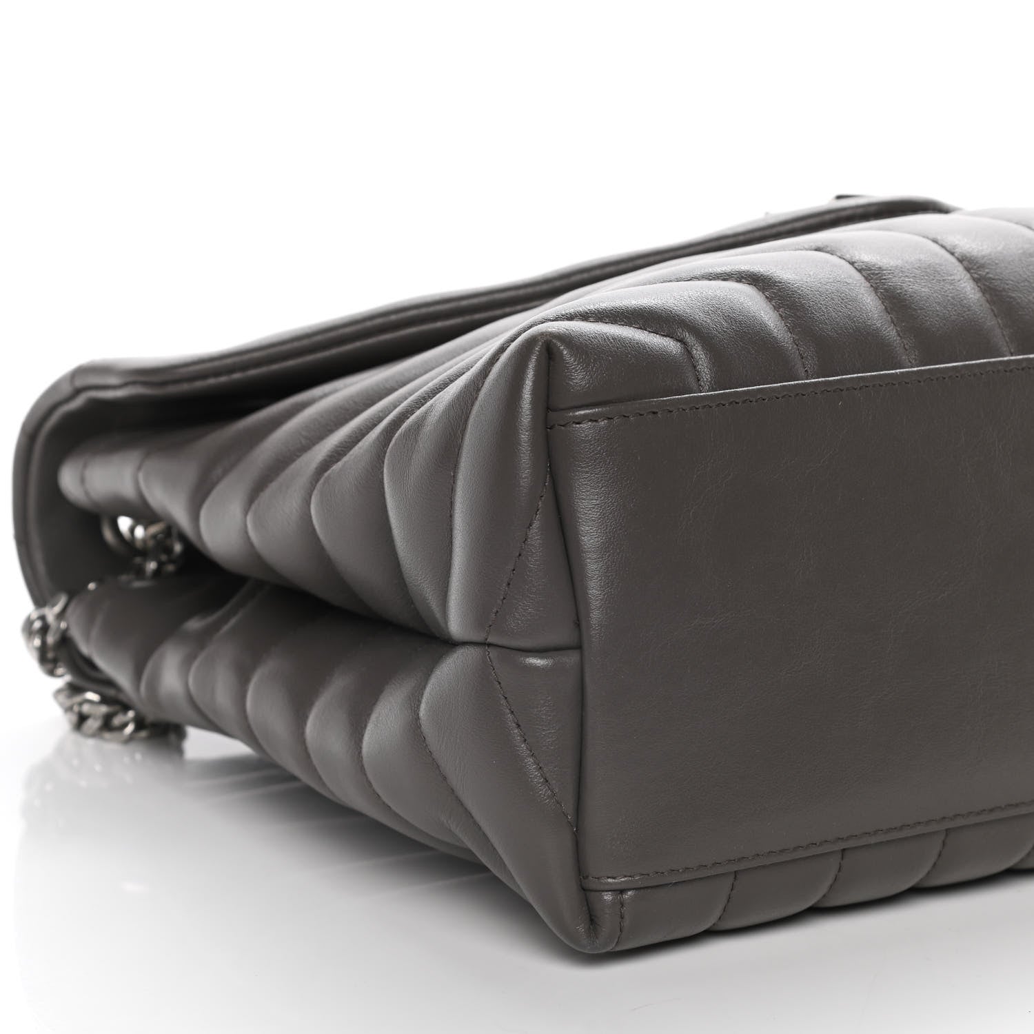 Saint Laurent Calfskin Y Quilted Monogram Medium Loulou Chain Satchel Earth 12 of 17