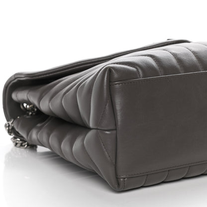 Saint Laurent Calfskin Y Quilted Monogram Medium Loulou Chain Satchel Earth 12 of 17