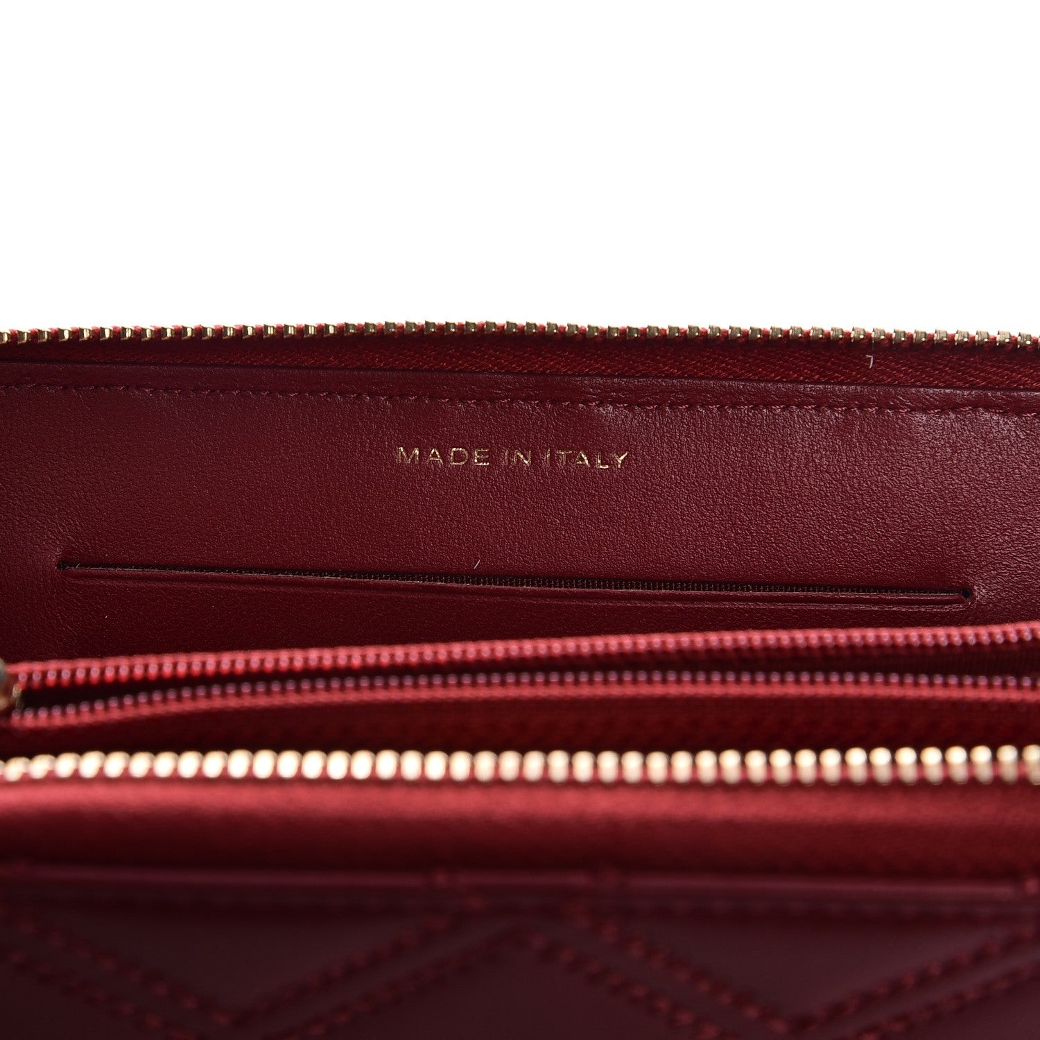 Chanel Lambskin Quilted Medium Zip Around Wallet Dark Red 8 of 9