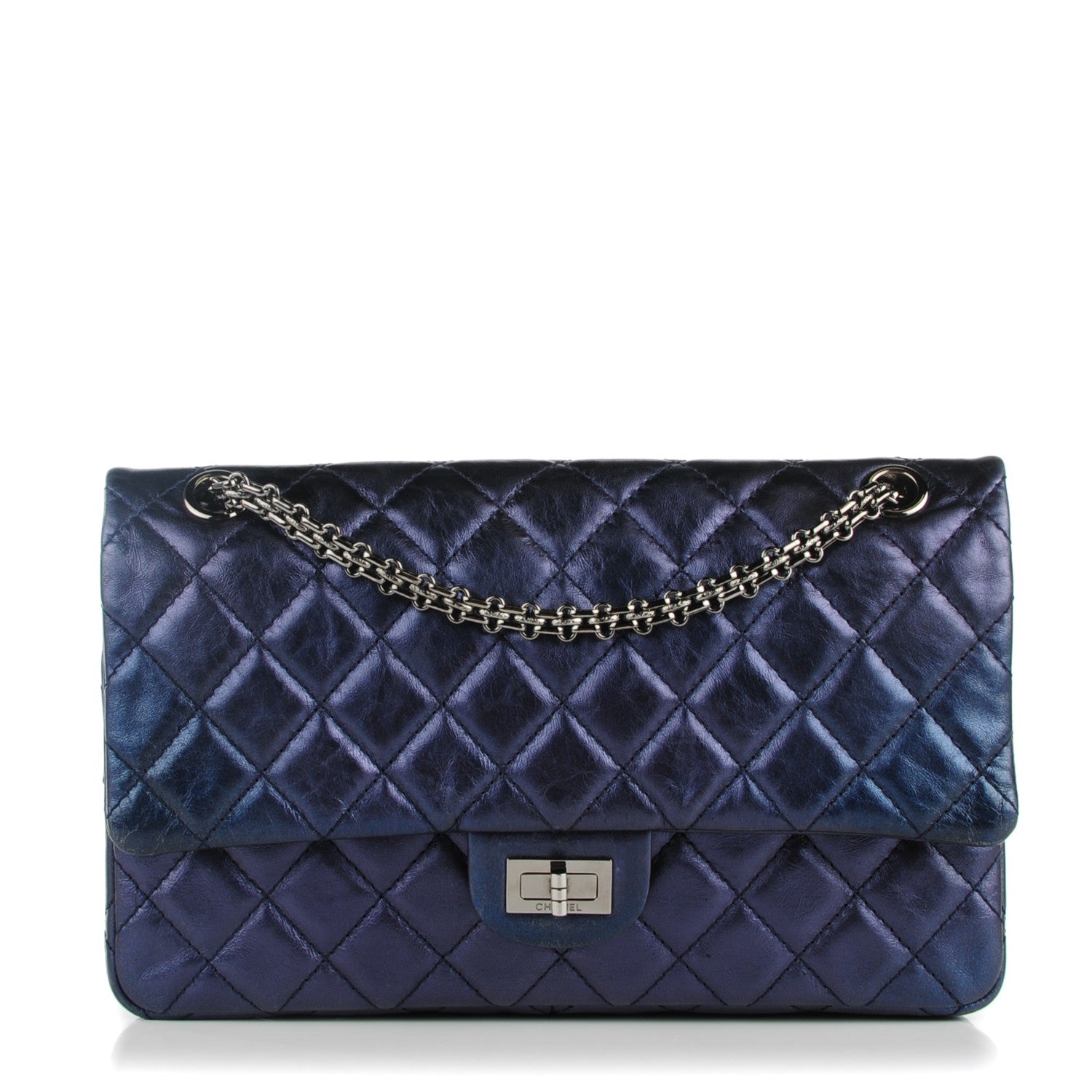 Chanel Metallic Calfskin Quilted 2.55 Reissue 226 Flap Blue 1 of 8