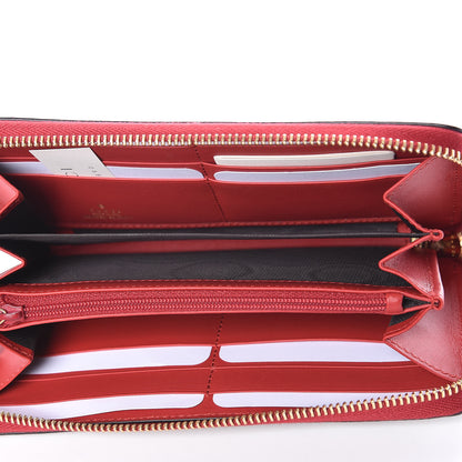 Gucci GG Supreme Monogram Kingsnake Heart Embroidered Zip Around Wallet Red 5 of 7