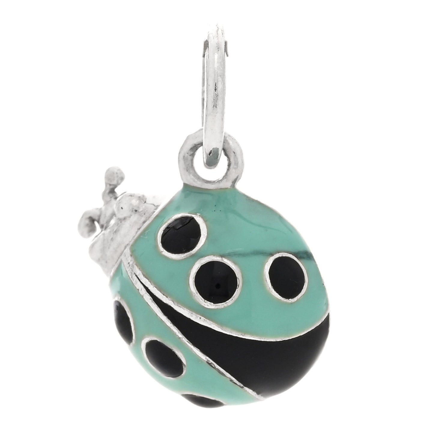Sterling Silver Enamel Ladybug Charm Blue