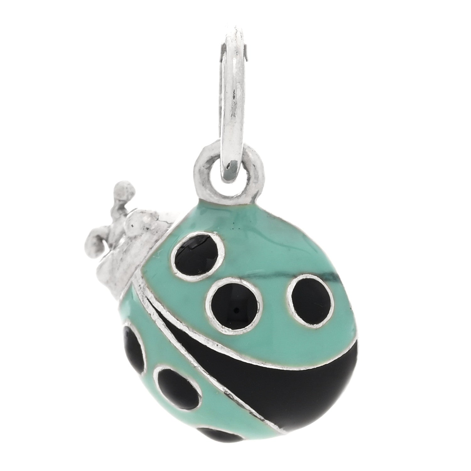 Tiffany Sterling Silver Enamel Ladybug Charm Blue 1 of 3