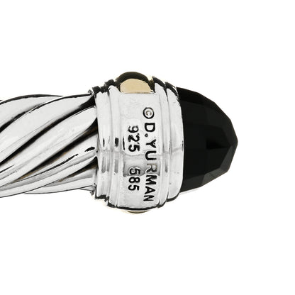David Yurman Sterling Silver 14K Yellow Gold Black Onyx 7mm Cable Classics Bracelet 4 of 4
