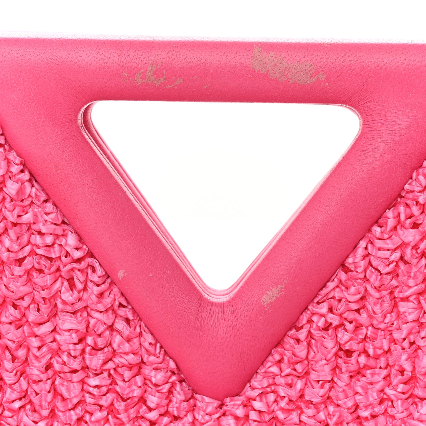 Boucle Curly Raffia The Point Triangle Bag Pink