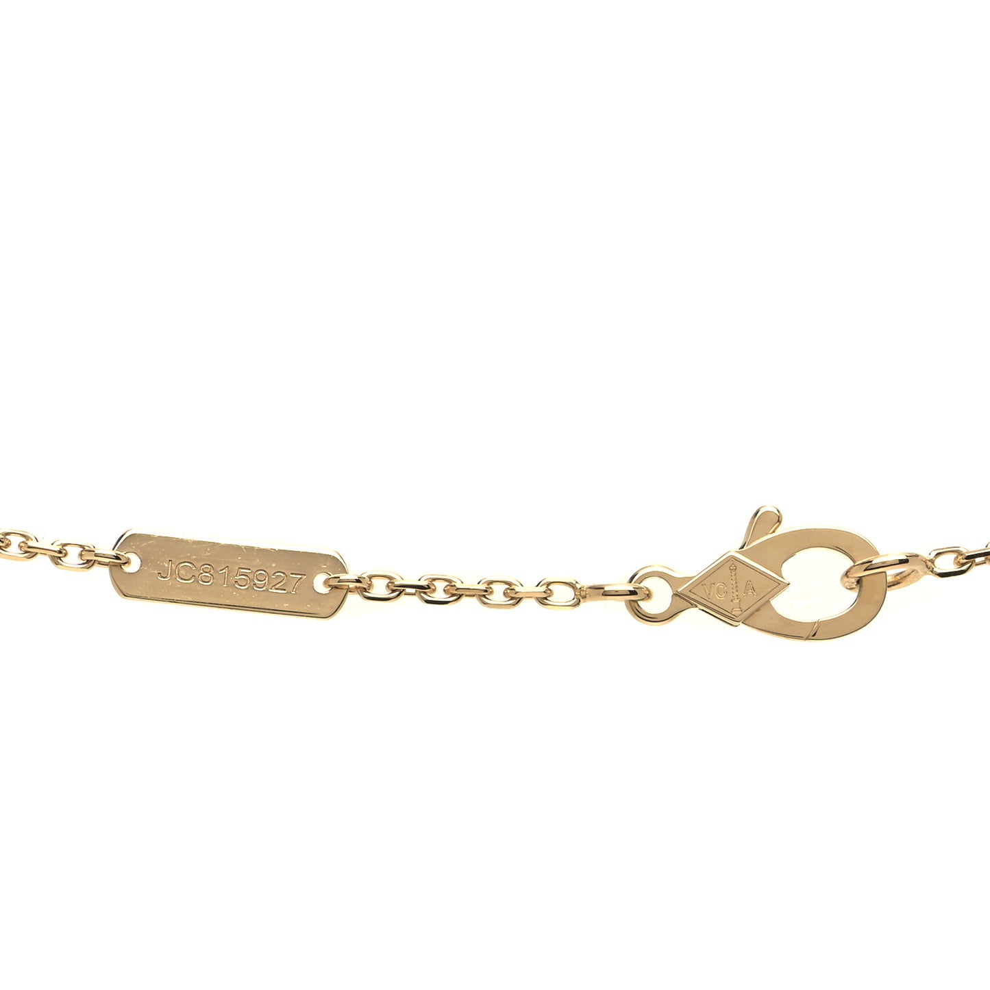 18K Yellow Gold Guilloche Vintage Alhambra Pendant Necklace