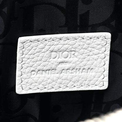 Christian Dior X Daniel Arsham Grained Calfskin Newspaper Print Saddle Bag White 6 of 10