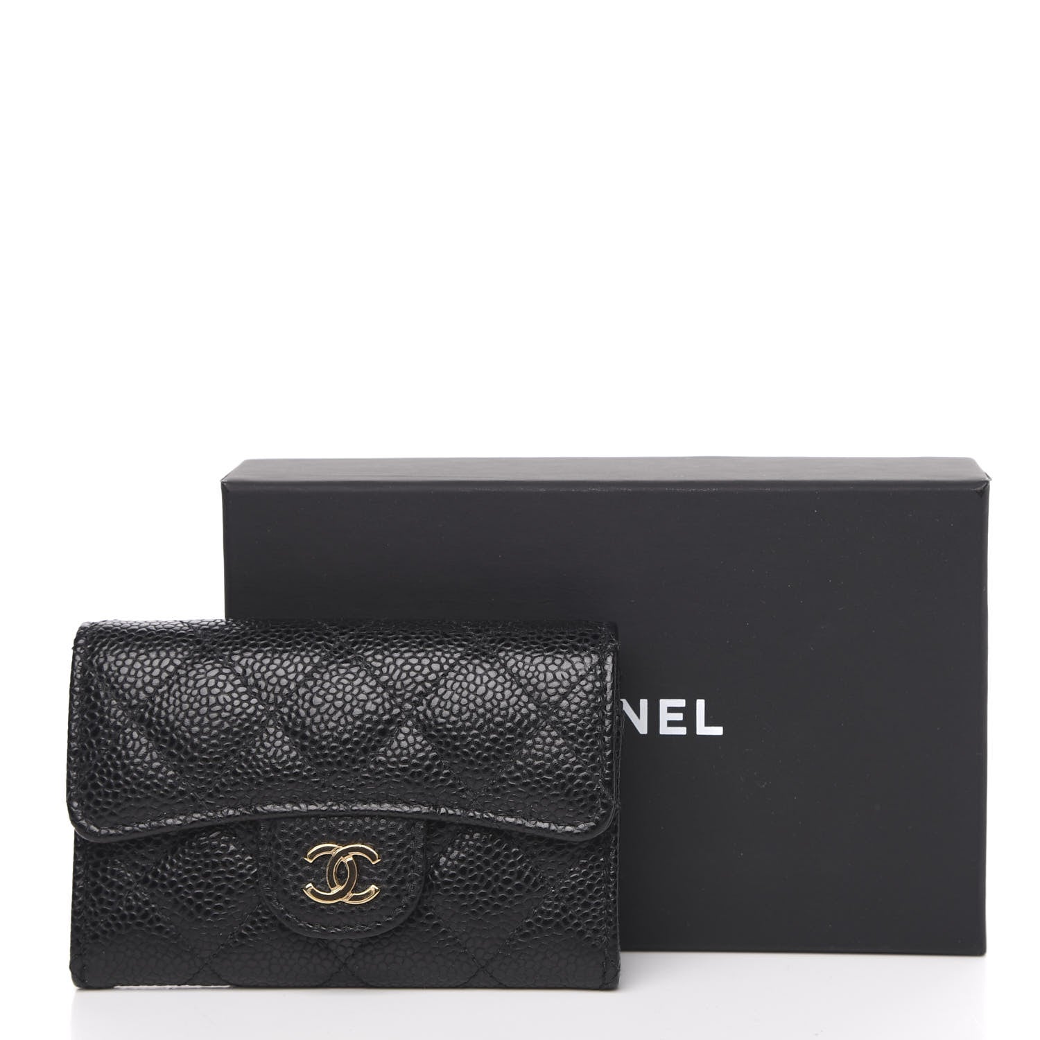 Chanel Caviar Quilted Flap Card Holder Wallet Black 9 of 9