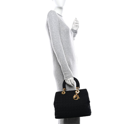 Christian Dior Nylon Cannage Large Lady Dior Black 2 of 11