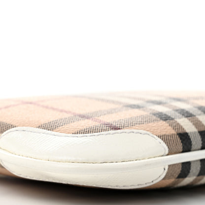 Burberry Haymarket Check Small Peyton Crossbody Clutch Bag White 9 of 10