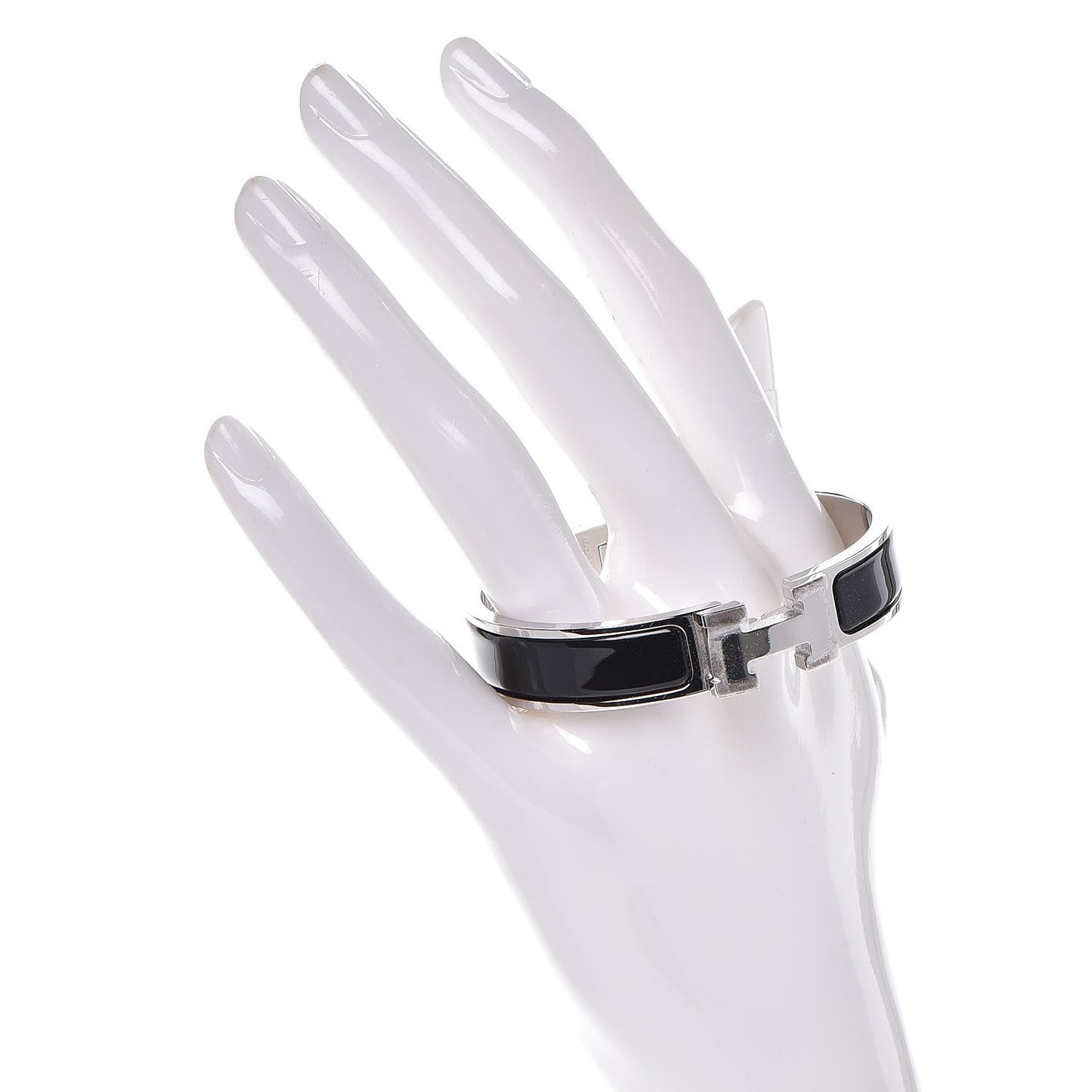 Enamel Narrow Clic Clac H Bracelet PM Black