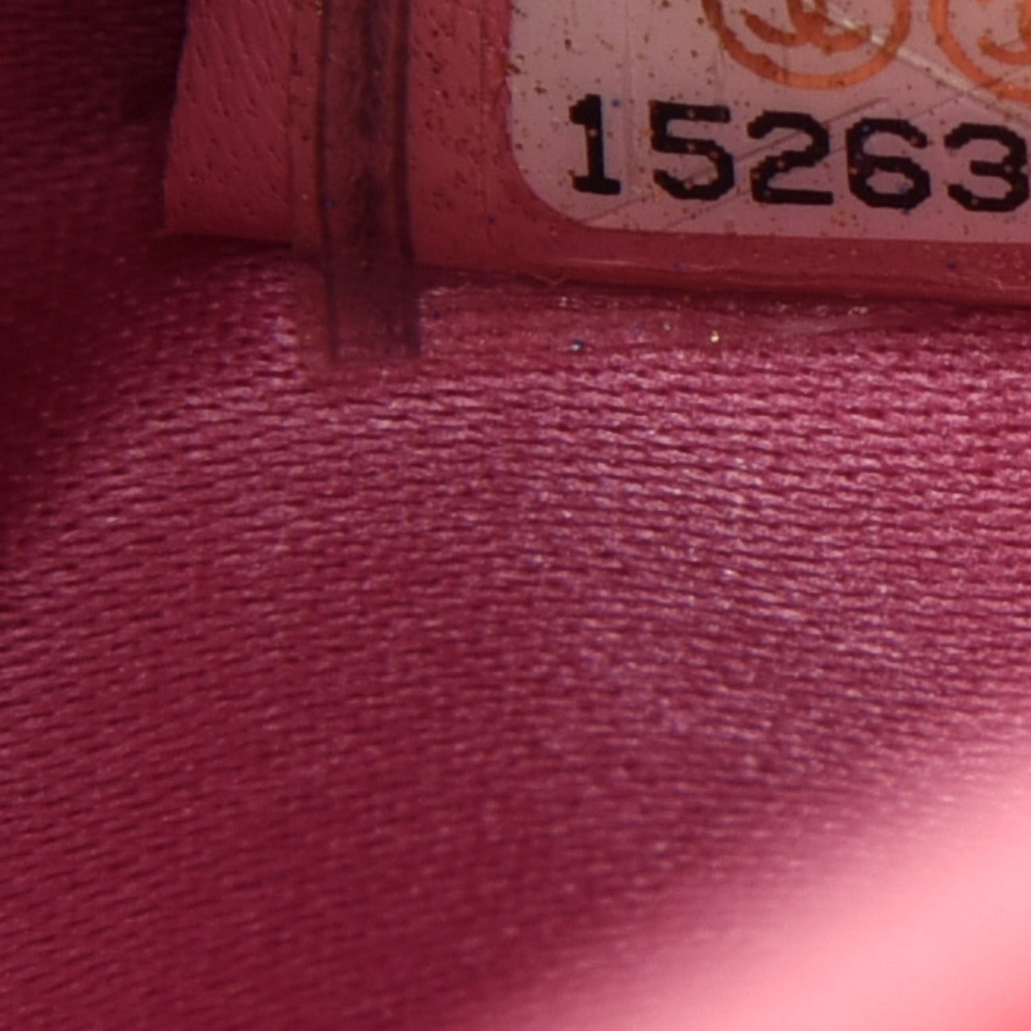 Lambskin Camellia Embossed Cosmetic Case Pink