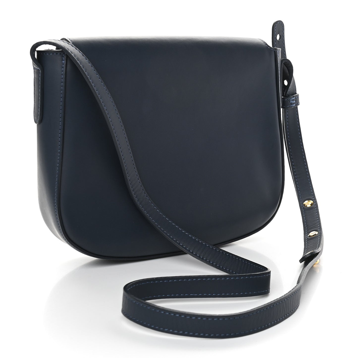 Calfskin Flap Crossbody Bag Blu