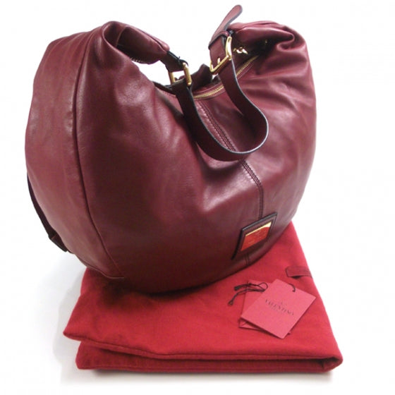 Leather Petale Hobo Red