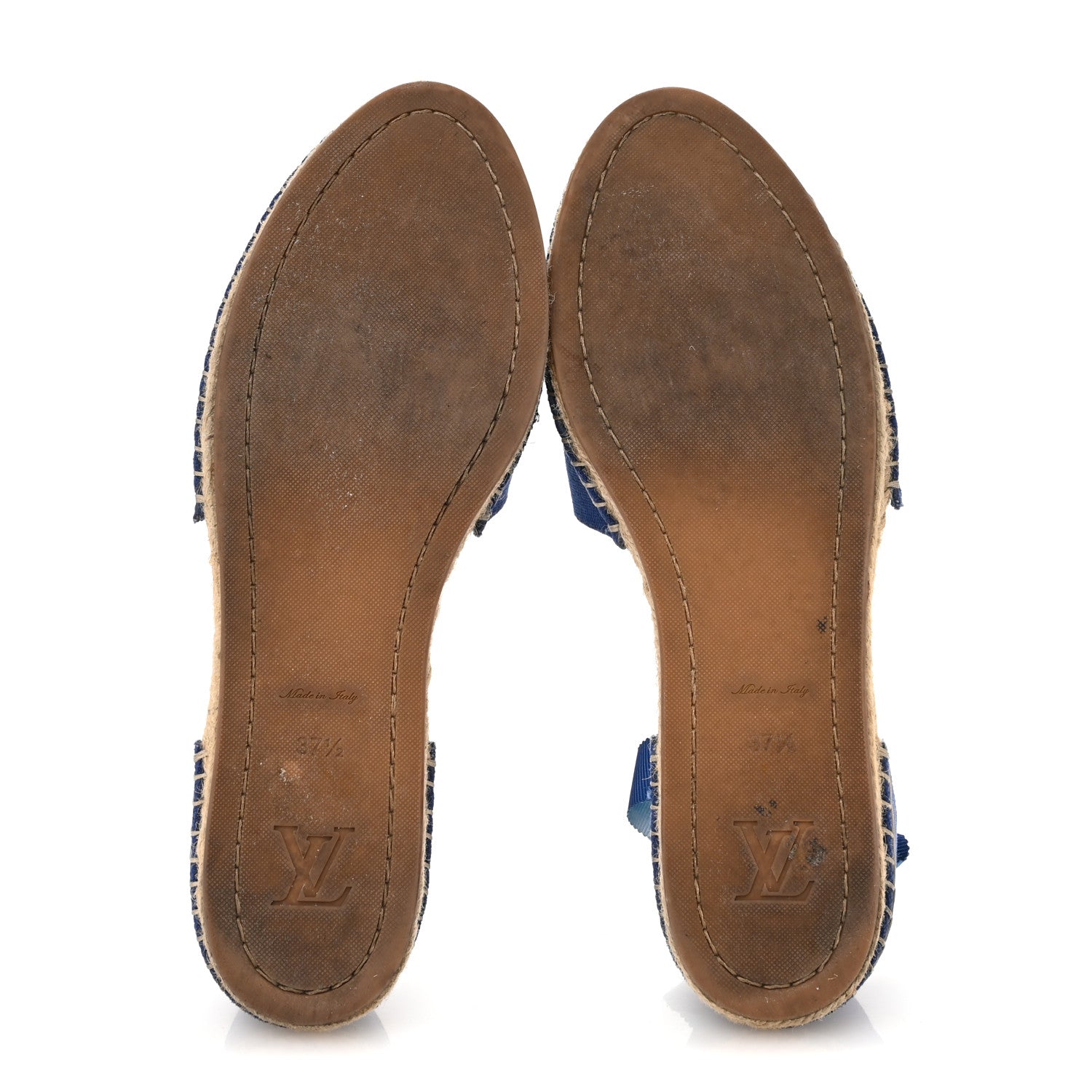 Louis Vuitton Canvas Escale Starboard Espadrille Flats 37.5 Blue 6 of 10