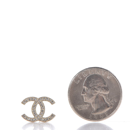 Chanel Crystal Timeless CC Earrings Gold 2 of 7