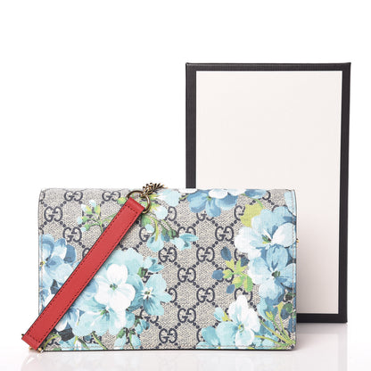 Gucci GG Supreme Monogram Blooms Chain Wallet Blue 9 of 9