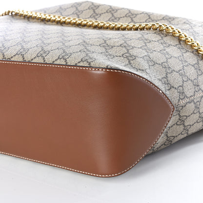 Gucci GG Supreme Monogram Large Linea A Hobo Light Brown 9 of 10