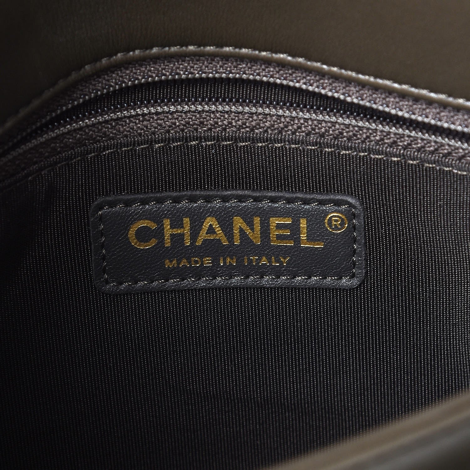 Chanel Lambskin Quilted Large CC Unchained Crossbody Dark Khaki 6 of 11