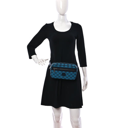 Gucci Monogram Multicolor Textured Calfskin Retro Interlocking G Belt Bag Light Blue 2 of 12