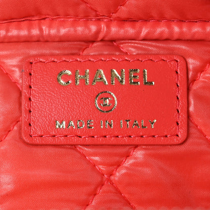 Chanel Caviar Quilted Double Zip Pouch Cosmetic Case Coral 6 of 14