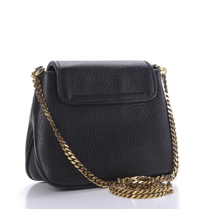Gucci Pebbled Calfskin Small 1973 Chain Shoulder Bag Black 3 of 11