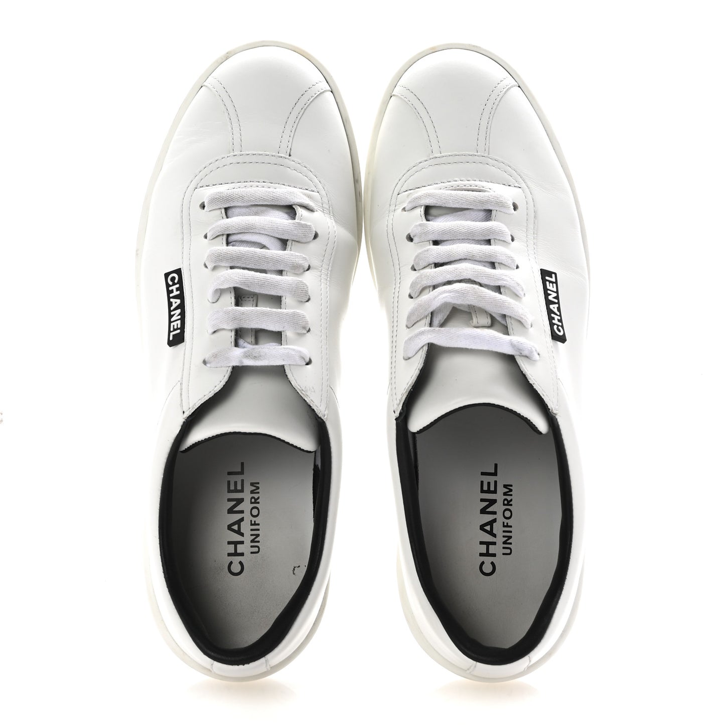 Calfskin CC Womens Sneakers 39 White