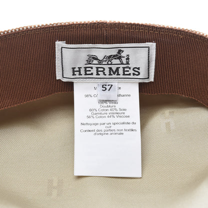 Hermes Cotton Silk Swift Clou de Selle Vauban Cap 57 Gold 8 of 10