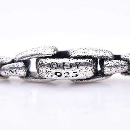 David Yurman Sterling Silver Ruby 5mm Spiritual Beads Skull Station Bracelet M 4 of 5