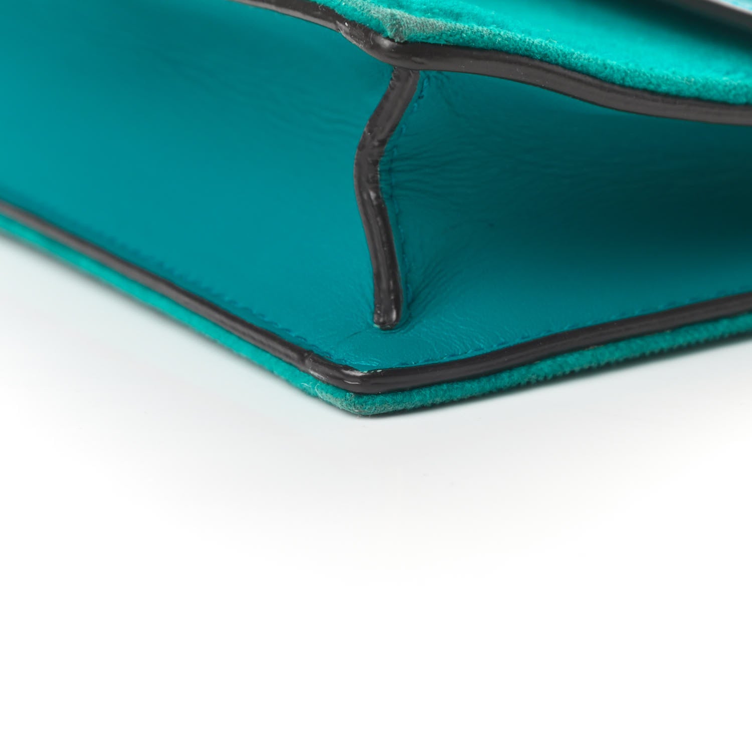 Gucci Velvet Super Mini Dionysus Shoulder Bag Pavone Cyan 11 of 11