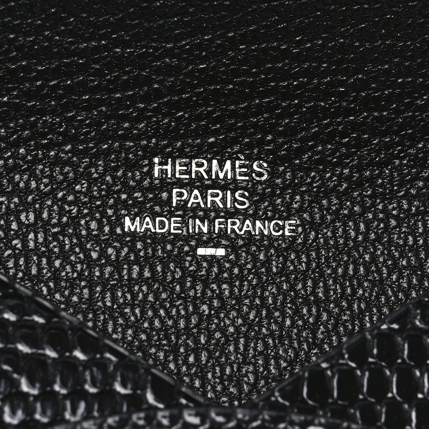 Hermes Lizard Calvi Card Case Black 6 of 7