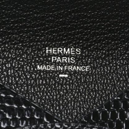 Hermes Lizard Calvi Card Case Black 6 of 7