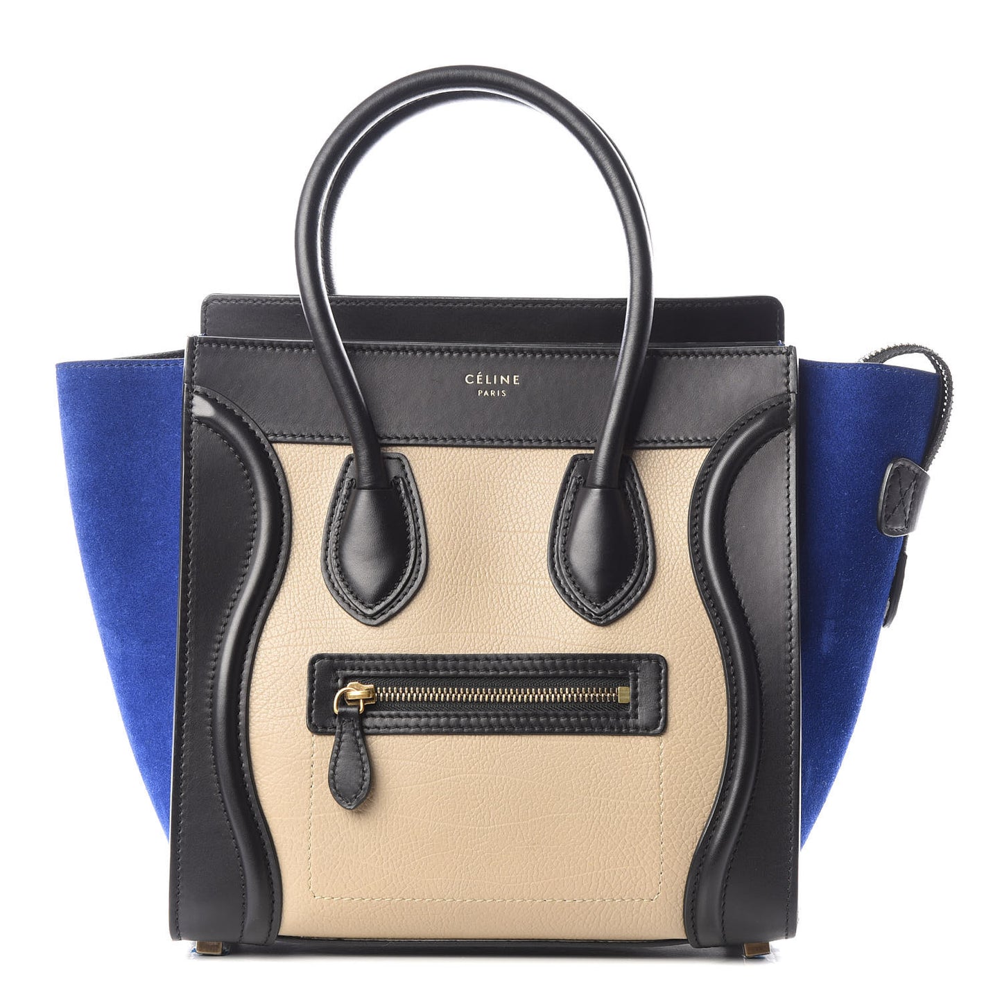 Elephant Calfskin Suede Micro Tri-Color Luggage Sand
