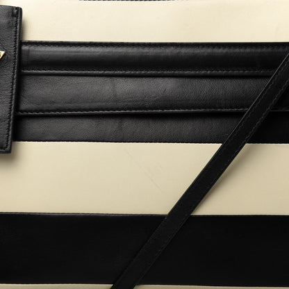 Valentino Garavani Nappa Striped Medium My Rockstud Frame Bag Black Light Ivory 10 of 12