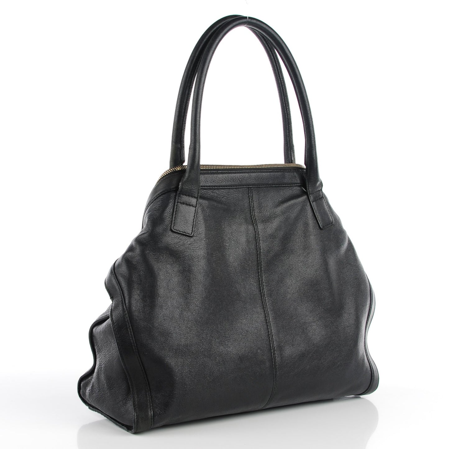 Leather Mini De Manta Tote Black