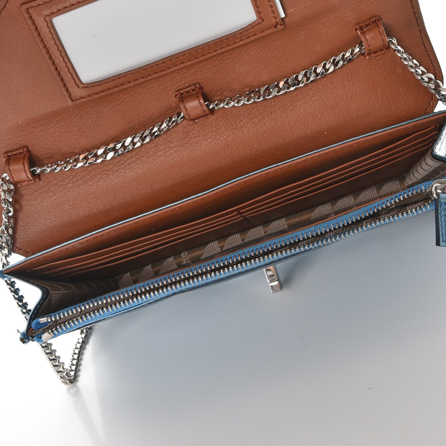 Proenza Schouler Metallic Calfskin PS11 Chain Wallet Ocean 5 of 6