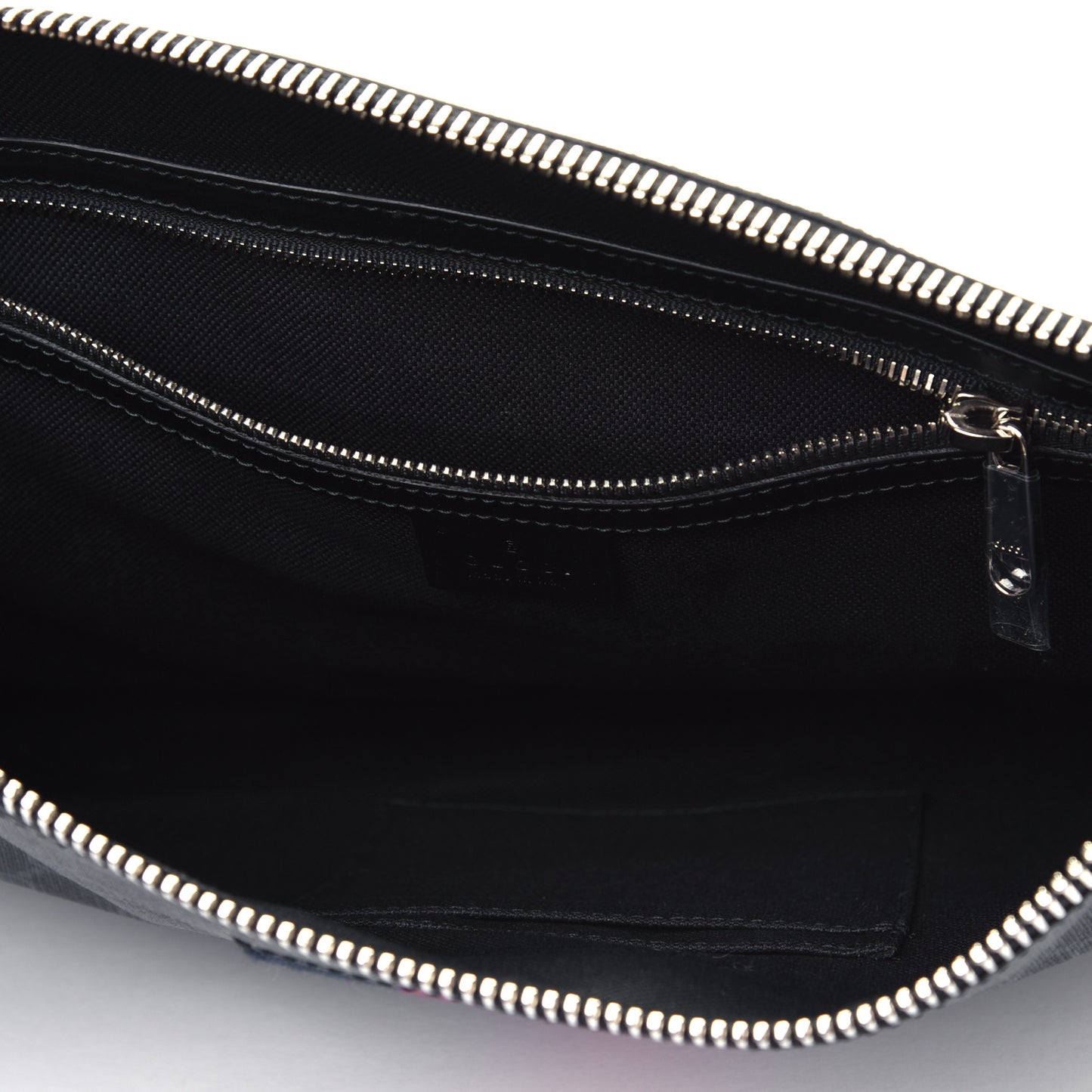 Soft GG Supreme Monogram Appia Calfskin Web East West Messenger Bag Black Grey