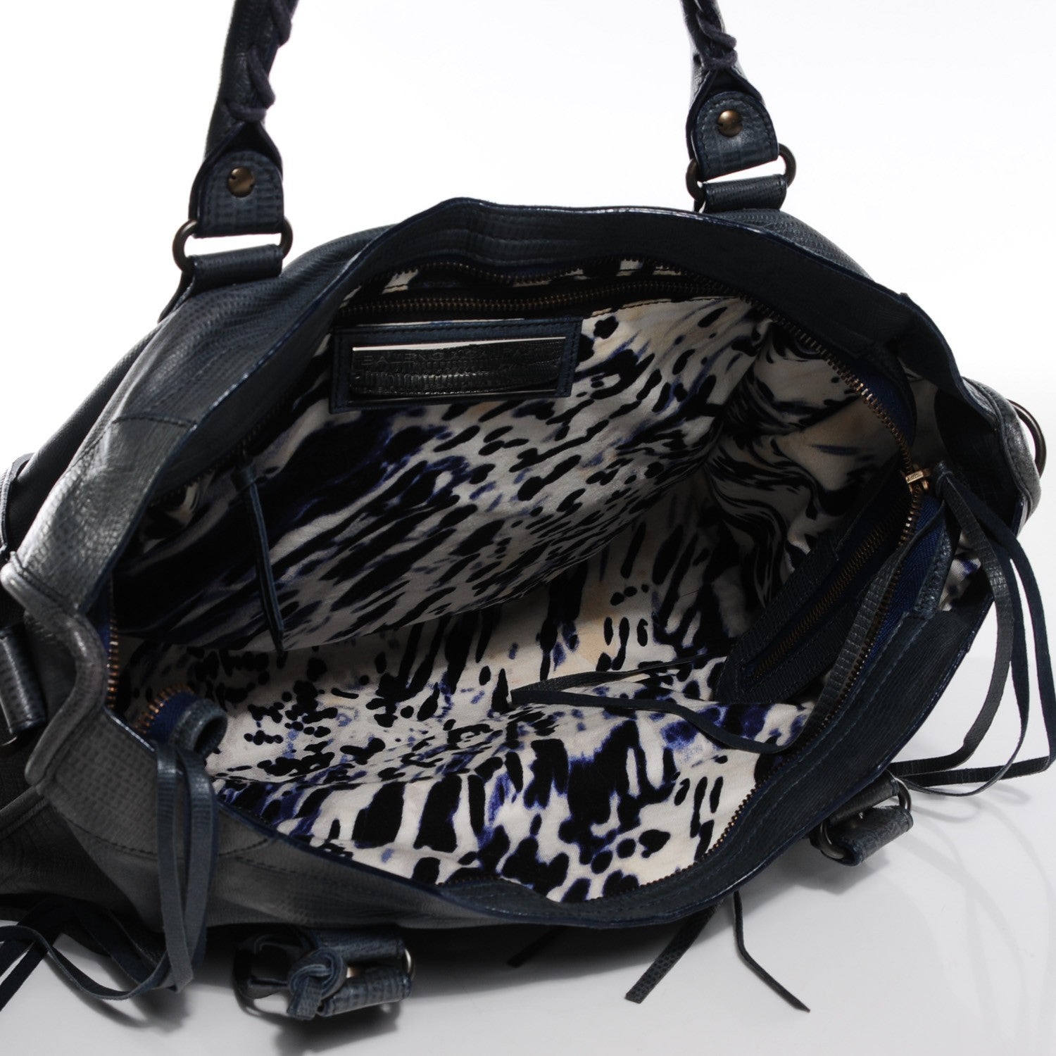 Balenciaga Agneau Classic Hardware Lizard Embossed City Dark Night 5 of 13