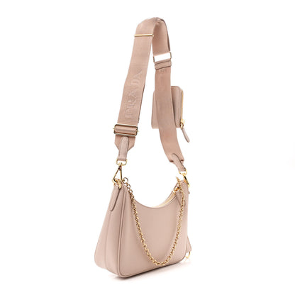 Prada Saffiano Re-Edition 2005 Shoulder Bag Cammeo Beige 3 of 12