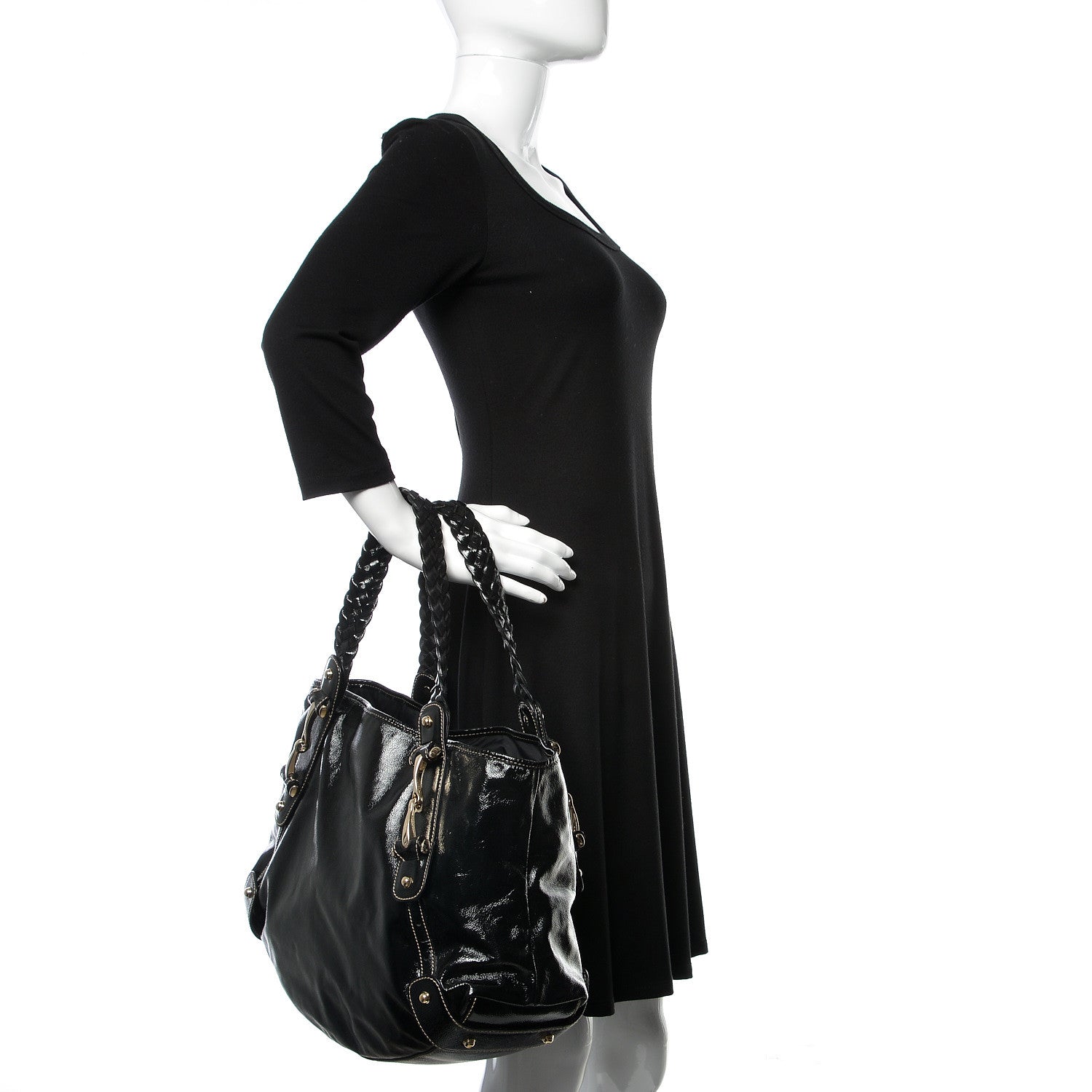 Gucci Patent Medium Pelham Shoulder Bag Black 2 of 21