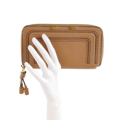 Chloe Grained Calfskin Marcie Long Zip Around Wallet Nut 2 of 7